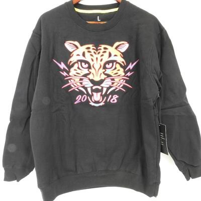 Snapchat Logo King Snap Inc 2018 Embroidered Tiger Black Sweatshirt Large - New
