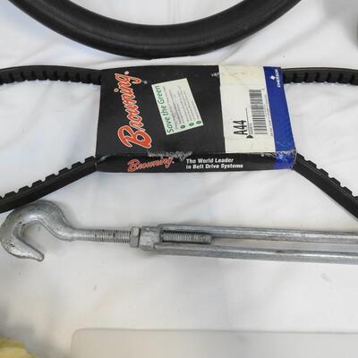 13 pc Car Accessory & Wash Items: Steering Wheel, Drive Belt, Wash & Wax Soap