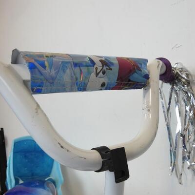12" Wheel Kid Bike with Frozen Decals.  Rider Height: 2'0"-3' 2" Good Condition