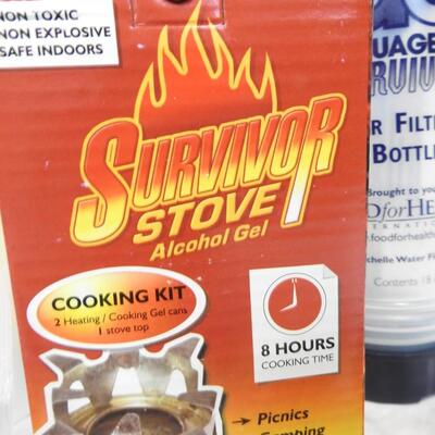 5 Gallon Bucket: Complete Survival Kit: Pan, Stove, Wind up Flashlight & Radio