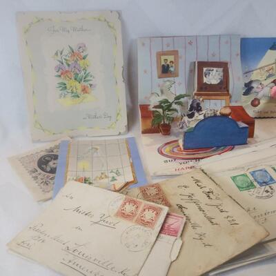 Old Greeting Cards and Very Old Envelopes + Stamps