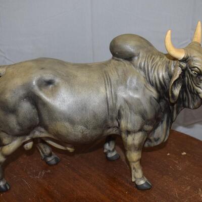 Grey Branham Bull Statue