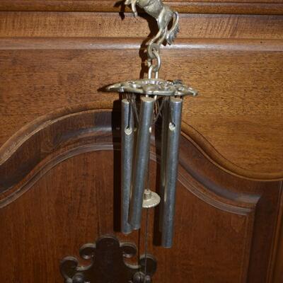 Silver horse wind chime