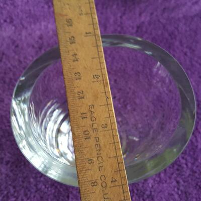 Heavy Etched Glass Vase