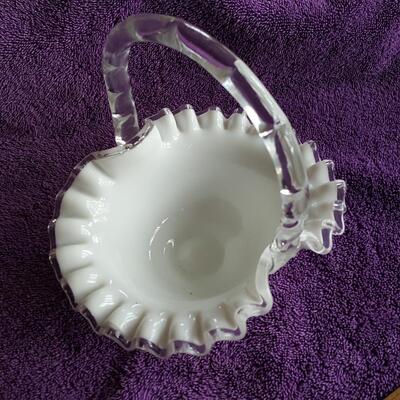 Fenton Fluted Handled Basket