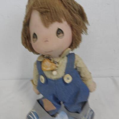 3 Dolls: 1-Precious Moments Cloth Doll, 2 Porcelain Dolls, 1 Has A Broken Hand
