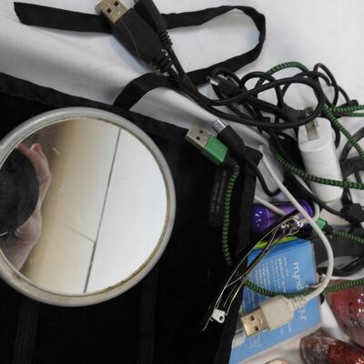 Personal Care Lot: Blow Dryer, Nail Polish, Make-Up Bag, Jewelry Bag, Card Cases
