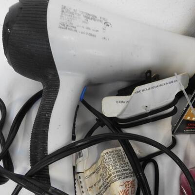 Personal Care Lot: Blow Dryer, Nail Polish, Make-Up Bag, Jewelry Bag, Card Cases