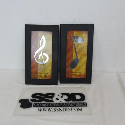 2 pc Music Wall Decor: Life is a Song/Without Music