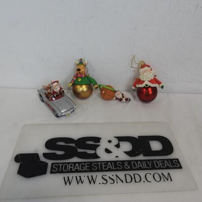 Avon Gift Collection Ornaments: 3 Santa and 1 Reindeer