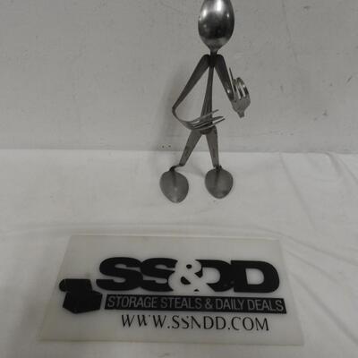 Metal Flatware Man Sculpture