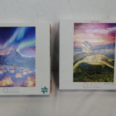 5 Puzzles: Buffalo Terry Redlin, World's  Smallest 1000pc Puzzle, Starry Night