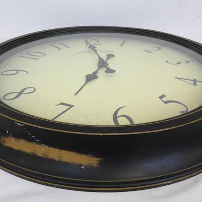 24" John Chaney Clock, Plastic Frame Made To Look Vintage, Good Condition, Works