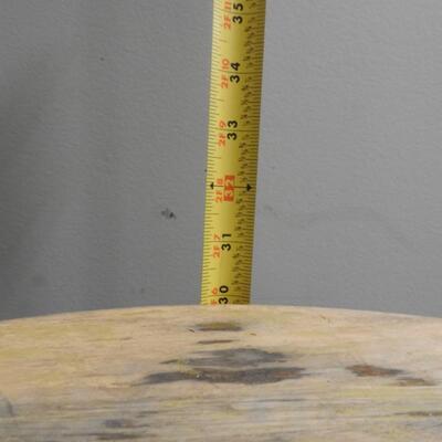 2 Solid Wood Bar Stools:  30" & 28 1/2", Needs Refinishing, See Pictures