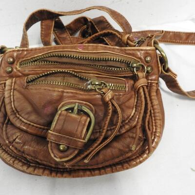 Purses: 2 Black, 1 Brown, 1 Multi-Colored, Wallets: Brown & Paisley