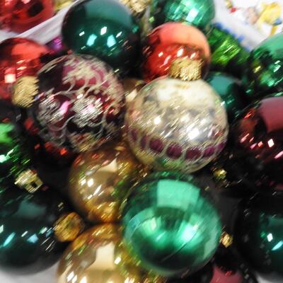 Christmas Decor w/Tote, Wicker Star Basket, Wreath, Snowman, Santas, Ornaments,