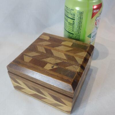 Artist Made Inlaid Wood Box