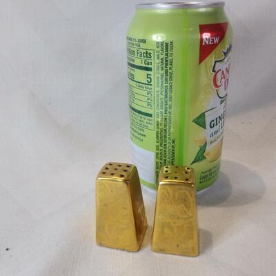 Gold Plated Miniature Salt and Pepper Set