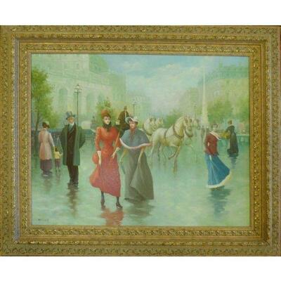 This French oil painting by Bonnard 41â€³ X 34â€³  (1954). This Spanish traditional oil painting is a one of the kind hand painting on...