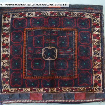 Fine quality, Persian Hand Knotted Cushion Rugs, 2'3" X 2'5", on Perfect Conditions 
Retail Price= $900
Below our...