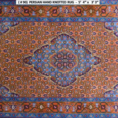 Fine quality,  Persian Hand Knotted Tabriz Fine Quality Wool & Silk  Rugs, 5'4"X 3'3"                         
on...