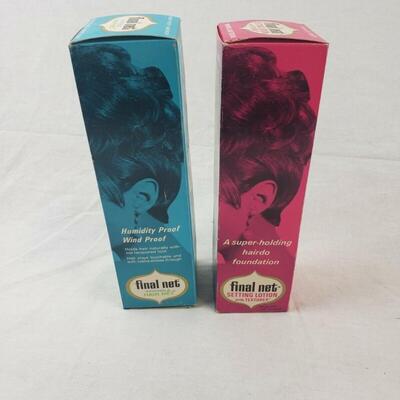 Vintage Final Net Invisible Hair Net and Setting Lotion with Texturex - Unused