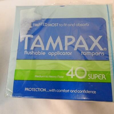 Vintage Tampax Tampons, 3 Packages, 120 Total, Still Sealed