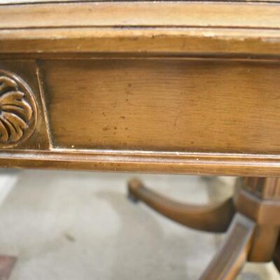 Square Wood Table w/Circle In Middle,Solid, 25 1/2in x 25 1/2in x 25in Tall