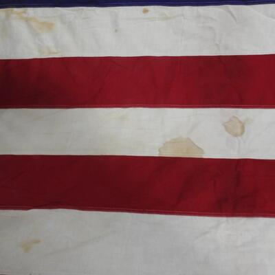 USA Flag, 9ft x 4.5ft, Rivets For Hanging, Has Spots-See Pictures