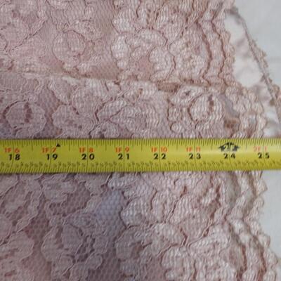 Pink Lace Button Down Top & Skirt, Size 8, Beaded Neckline - VINTAGE