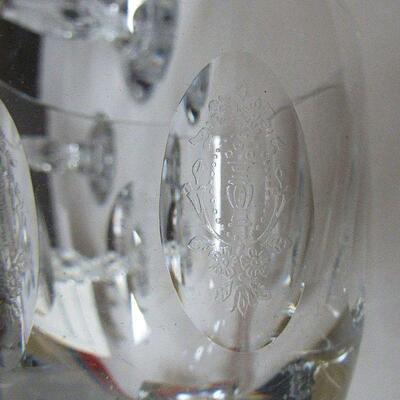 Vintage Tiffin  Set of 7 Wines, Etched Palais Varsailles Pattern
