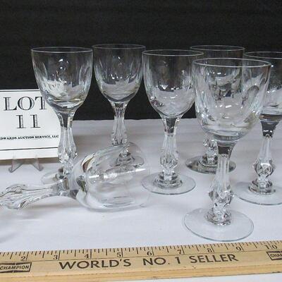 Vintage Tiffin  Set of 7 Wines, Etched Palais Varsailles Pattern