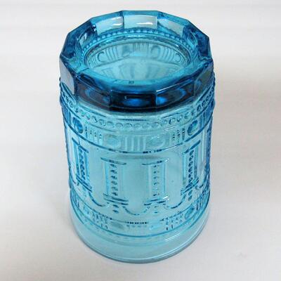 Blue Pressed Glass Goblet