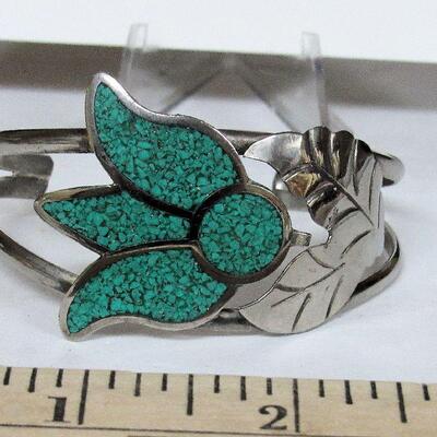 Vintage Cuff Bracelet, Marked Mexico Alpaca