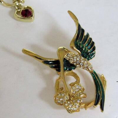Lot of Contemporary Rhinestone and Metal Pins, Sarah Coventry Butterfly, Some Others Marked