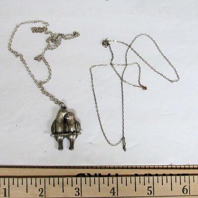 Sterling Silver Birds Necklace and Sterling Chain
