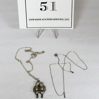 Sterling Silver Birds Necklace and Sterling Chain