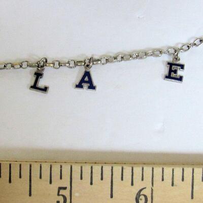 Vintage Sterling Silver USN Great Lakes Charm Bracelet, Missing the K Charm
