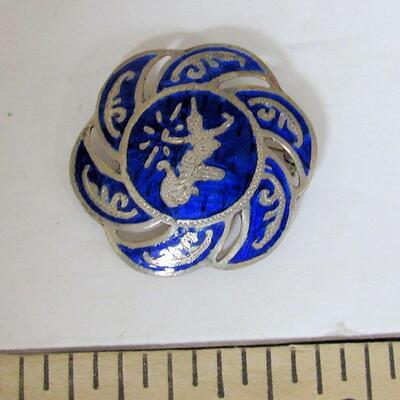 Vintage Siam Sterling and Enamel Pin