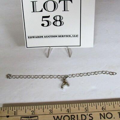 Sterling Charm Bracelet With One Unmarked Charm