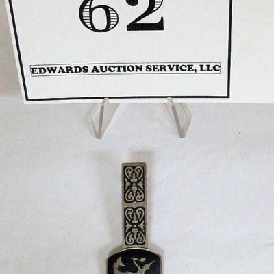 Vintage Siam Sterling and Enamel Tie Clip