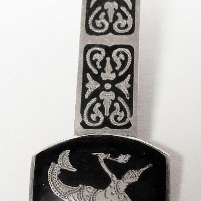 Vintage Siam Sterling and Enamel Tie Clip