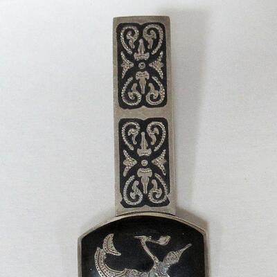 Vintage Siam Sterling and Enamel Tie Clip