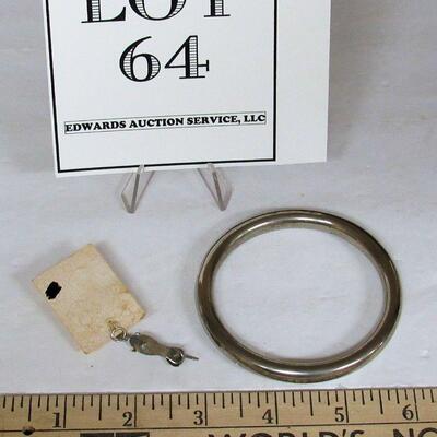 Vintage Sterling Ice Skate Charm and Silver Bangle, Read Description