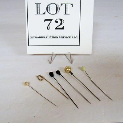 Vintage Small Hat Pins or Lapel Pins, 1 Opal Stone