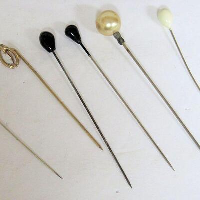 Vintage Small Hat Pins or Lapel Pins, 1 Opal Stone