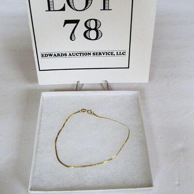 Thin Fragile 14K Gold Italy Bracelet 7 1/4" Long