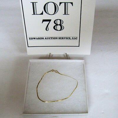 Thin Fragile 14K Gold Italy Bracelet 7 1/4" Long