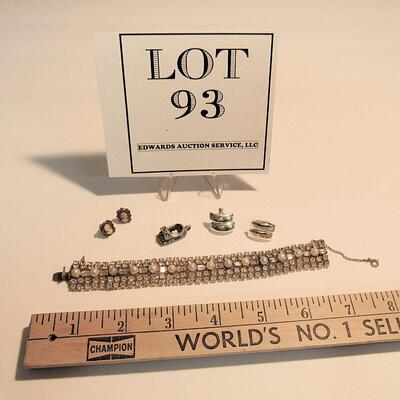 Lot of Costume Jewelry, Faux Pearls on Bracelet, Read Description
