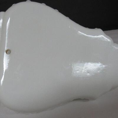 Vintage White Milk Glass Wall Pocket Set, Hobnail, Unmarked, Attributed to Fenton